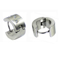 Surgical Steel CZ stone Men's Hoop Huggies Earrings HE-020